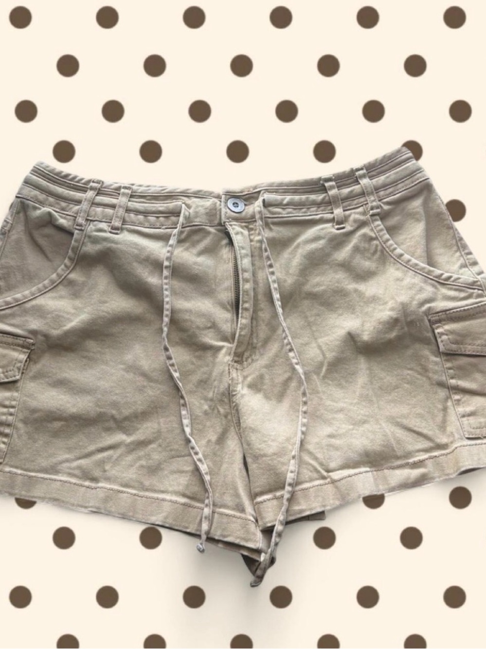 Sincerely Jules Beige Drawstring Cargo Shorts